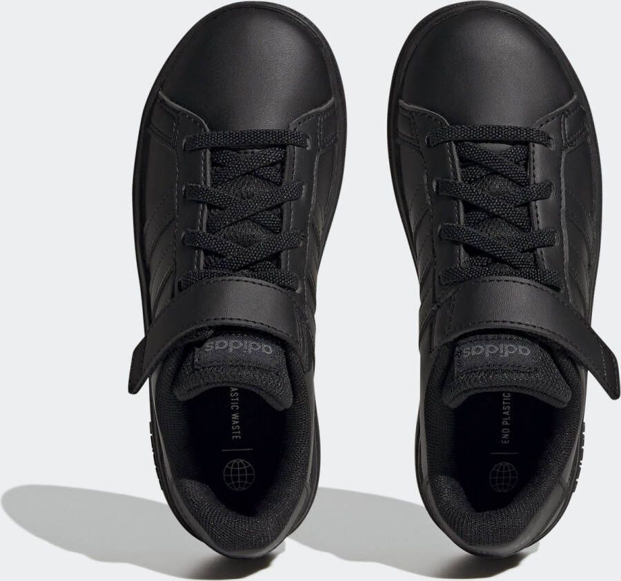 adidas Sportswear Grand Court Schoenen met Elastische Veters en Klittenband Kinderen Zwart