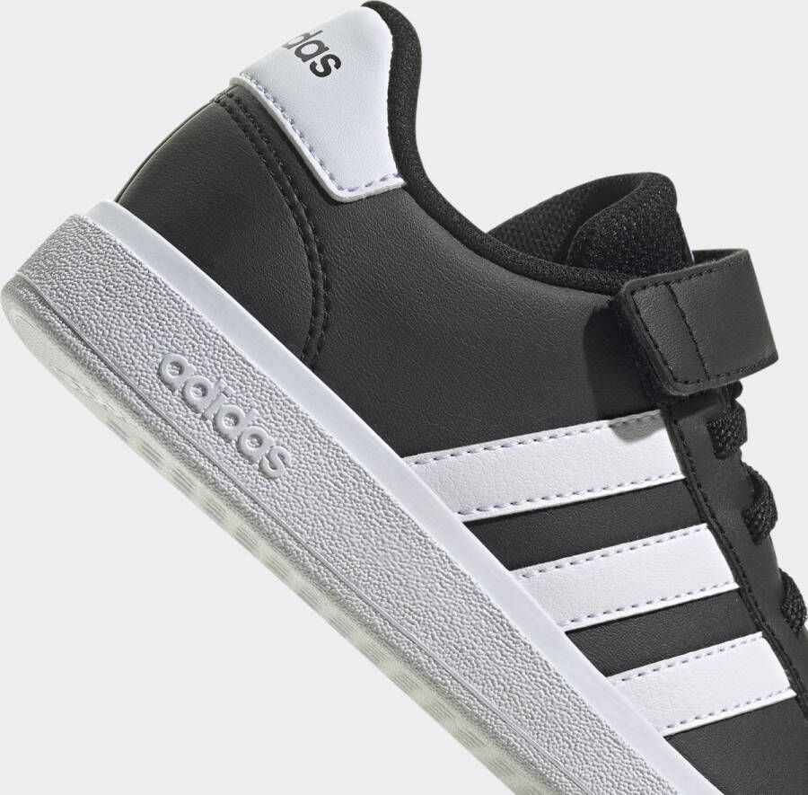 adidas Sportswear Grand Court Schoenen met Elastische Veters en Klittenband Kinderen Zwart