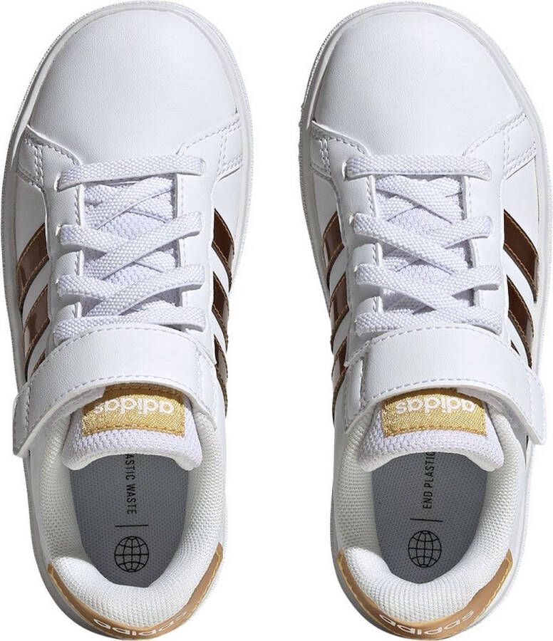 Adidas Sportswear Grand Court Sustainable Lifestyle Court Schoenen met Elastische Veters en Klittenband Kinderen Wit - Foto 8