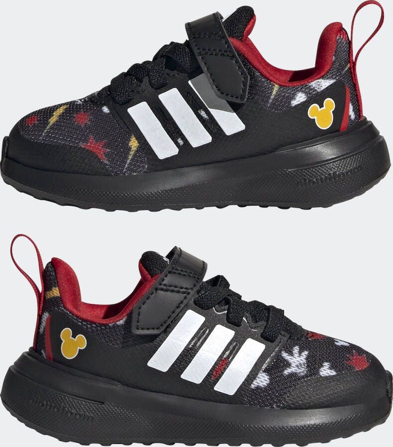 adidas Sportswear x Disney FortaRun 2.0 Mickey Cloudfoam Schoenen met Elastische Veters en Klittenband Kinderen Zwart