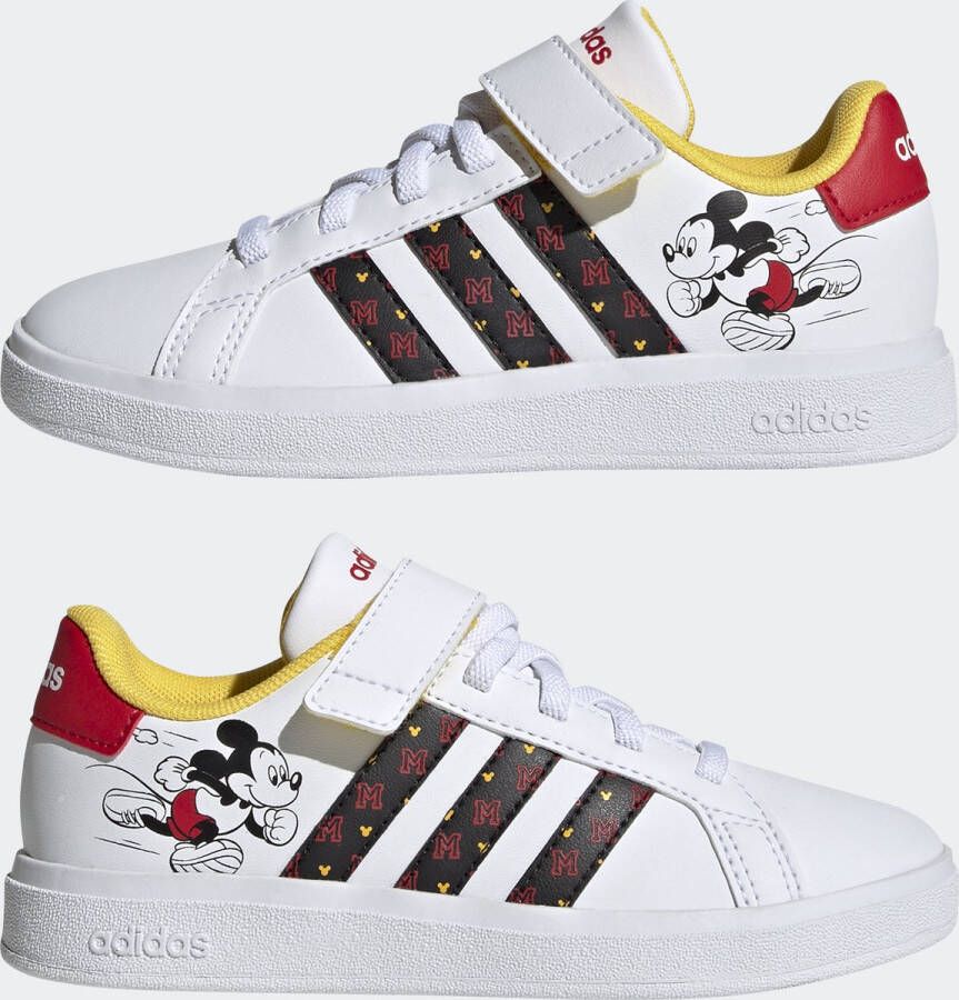 adidas Sportswear x Disney Grand Court Mickey Schoenen met Klittenband Kinderen Wit