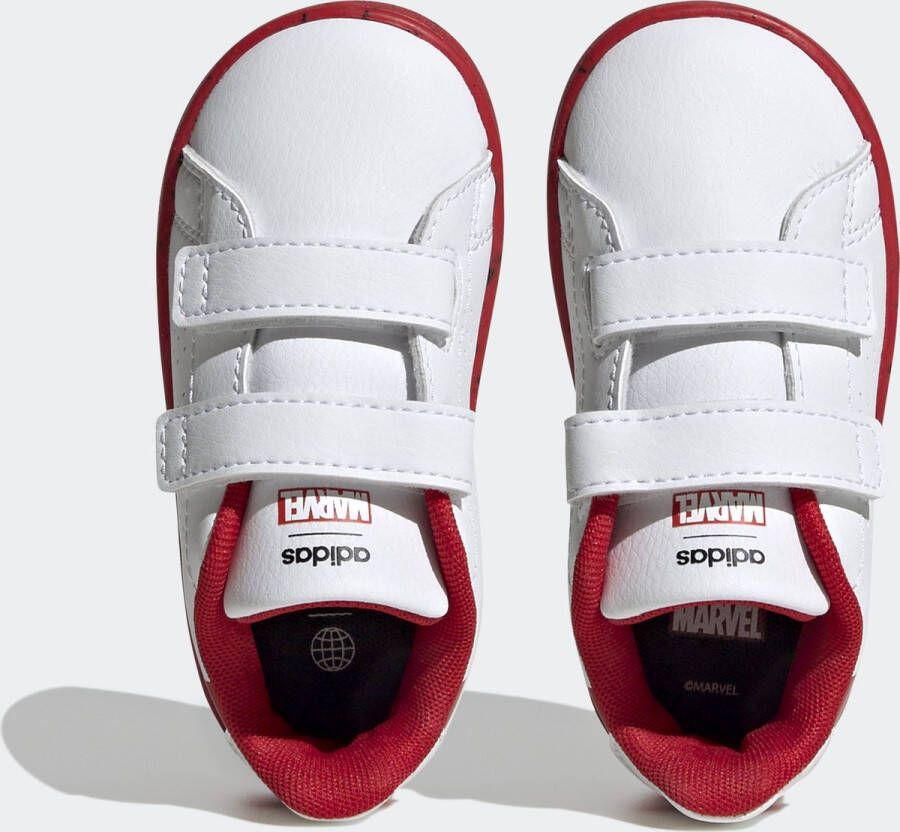 adidas Sportswear x Marvel Advantage Spider-Man Schoenen met Klittenband Kinderen Wit