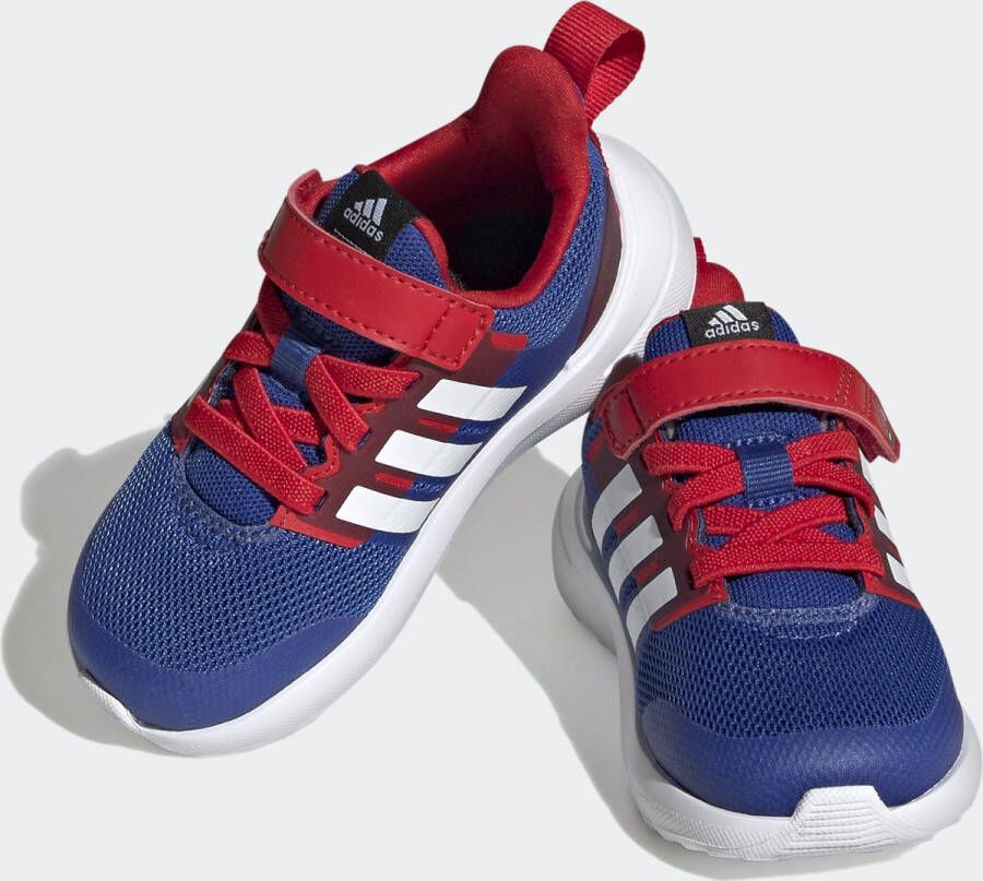 adidas Sportswear x Marvel FortaRun 2.0 Spider-Man Cloudfoam Schoenen met Elastische Veters en Klittenband Kinderen Blauw