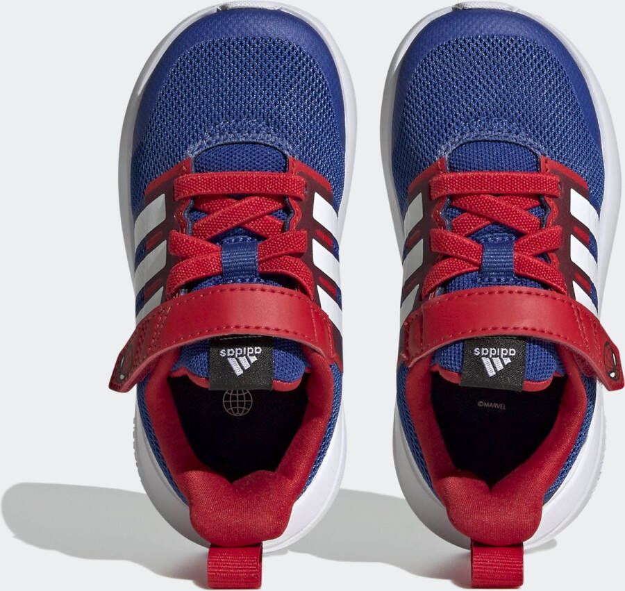 adidas Sportswear x Marvel FortaRun 2.0 Spider-Man Cloudfoam Schoenen met Elastische Veters en Klittenband Kinderen Blauw