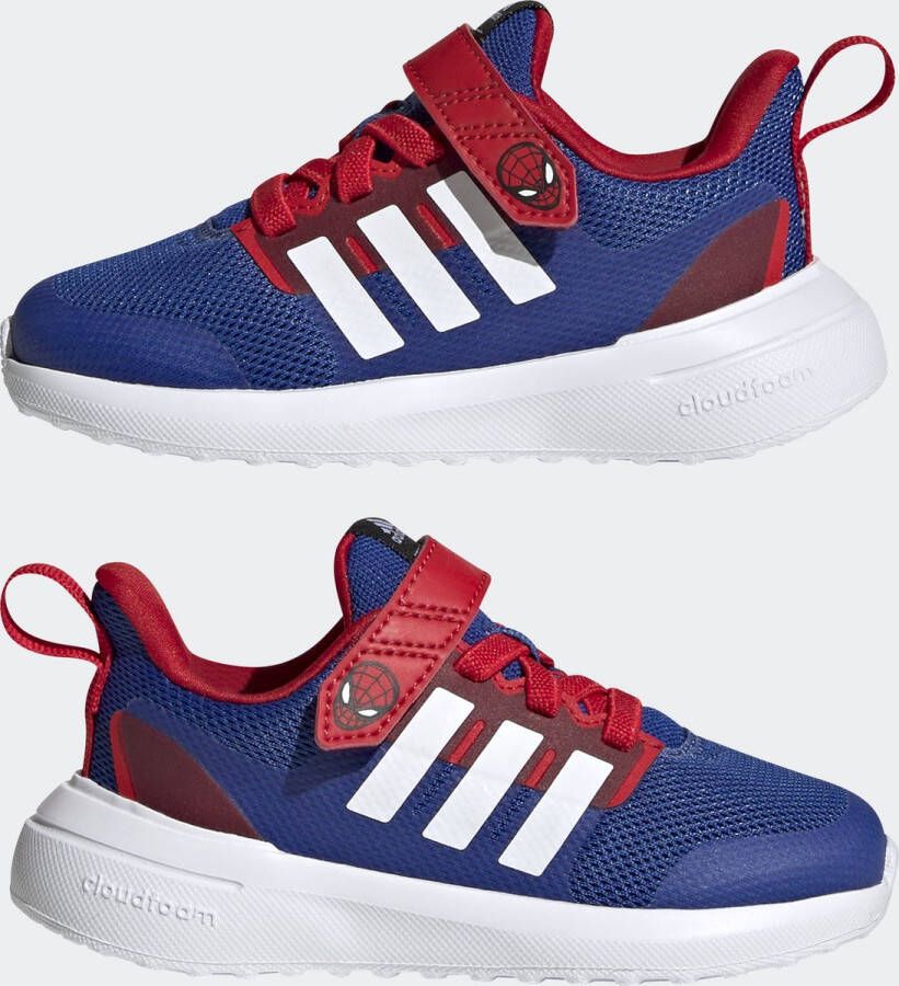 adidas Sportswear x Marvel FortaRun 2.0 Spider-Man Cloudfoam Schoenen met Elastische Veters en Klittenband Kinderen Blauw