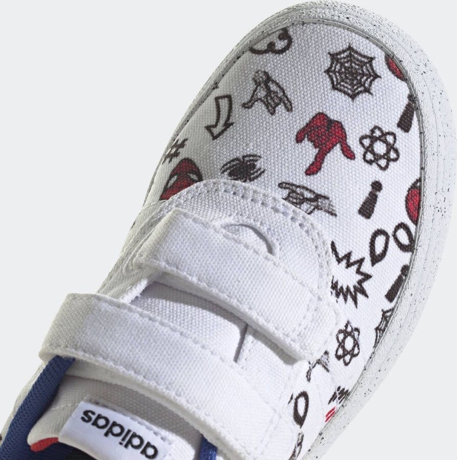 adidas Sportswear x Marvel VULCRAID3R Spider-Man Schoenen met Klittenband Kinderen Wit