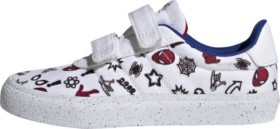 adidas Sportswear x Marvel VULCRAID3R Spider-Man Schoenen met Klittenband Kinderen Wit