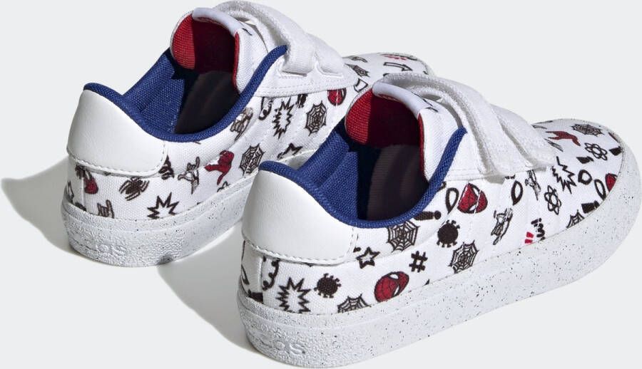 adidas Sportswear x Marvel VULCRAID3R Spider-Man Schoenen met Klittenband Kinderen Wit