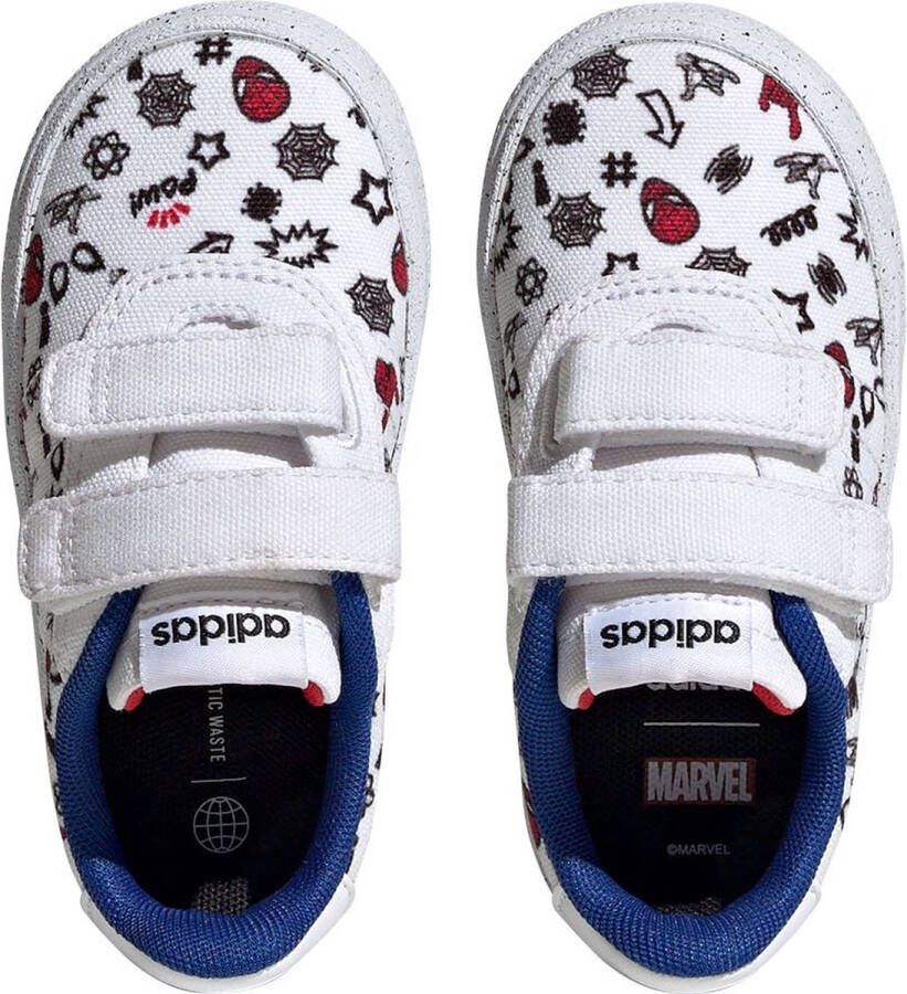 adidas Sportswear x Marvel VULCRAID3R Spider-Man Schoenen met Klittenband Kinderen Wit