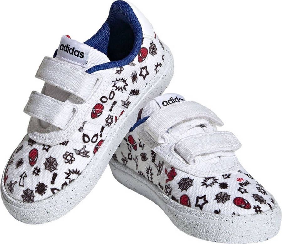 adidas Sportswear x Marvel VULCRAID3R Spider-Man Schoenen met Klittenband Kinderen Wit