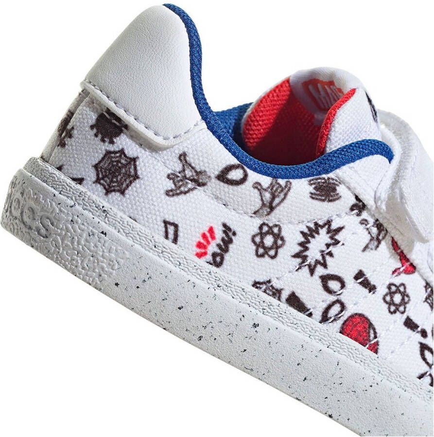 adidas Sportswear x Marvel VULCRAID3R Spider-Man Schoenen met Klittenband Kinderen Wit