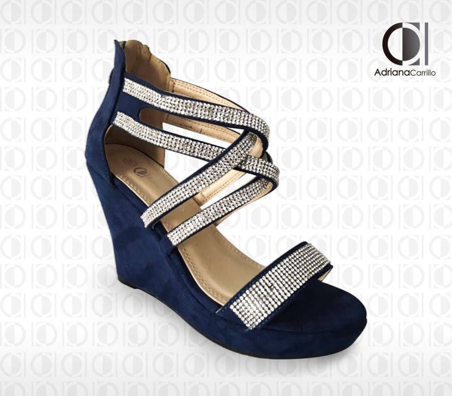 ADRIANA CARRILLO Sandalen op Sleehak Sonrisa Dames YD-9988-9 DARK BLUE