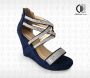 ADRIANA CARRILLO Sandalen op Sleehak Sonrisa Dames YD-9988-9 DARK BLUE - Thumbnail 2