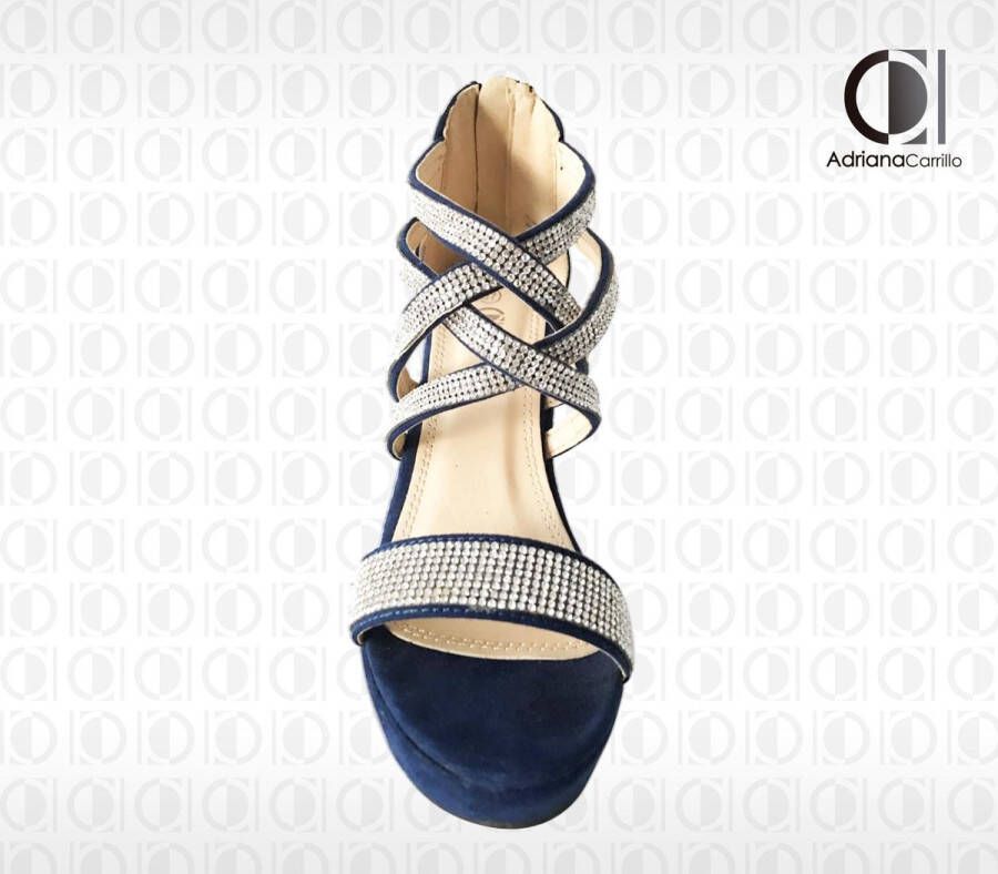 ADRIANA CARRILLO Sandalen op Sleehak Sonrisa Dames YD-9988-9 DARK BLUE