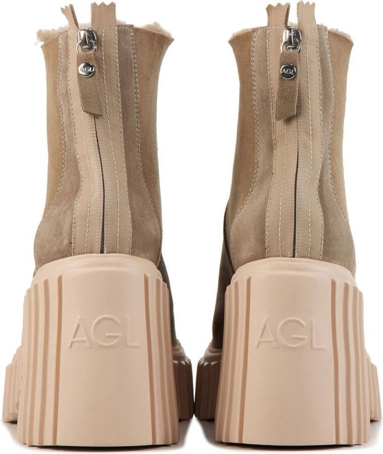 AGL Enkellaarsjes Vrouwen Tiggy warm Taupe
