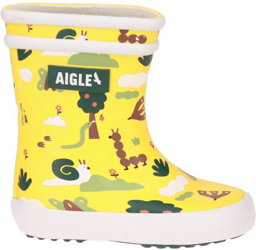 Aigle Babyflac Gele Rubberlaars Animaux