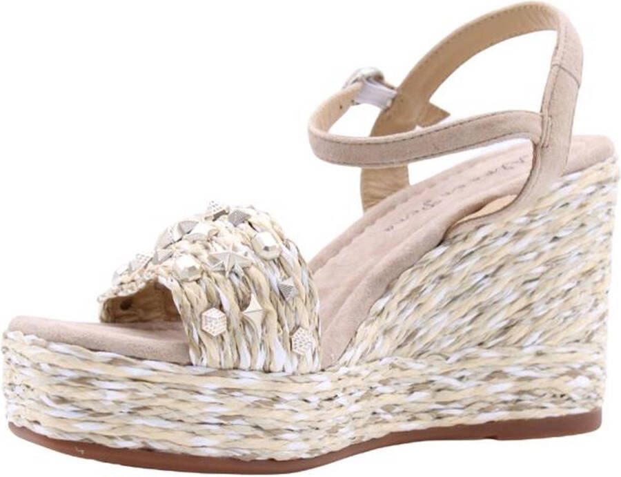 Alma en Pena Glinsterende platte damessandaal Beige Dames - Foto 5