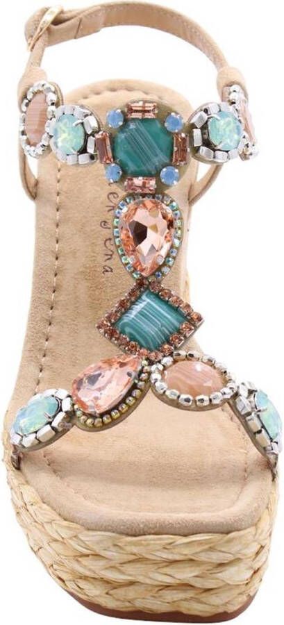 Alma en Pena Glinsterende platte damessandaal Beige Dames - Foto 15