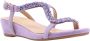 Alma en Pena Vierkante teen juweel platte sandaal Purple Dames - Thumbnail 3