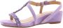 Alma en Pena Vierkante teen juweel platte sandaal Purple Dames - Thumbnail 4