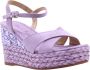 Alma en Pena Vierkante teen juweel platte sandaal Purple Dames - Thumbnail 3