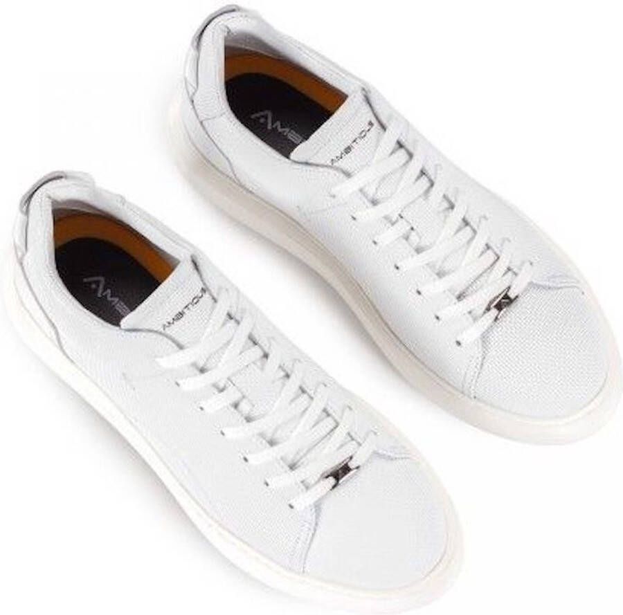 Ambitious Witte geperforeerde leren sneakers White Heren - Foto 2