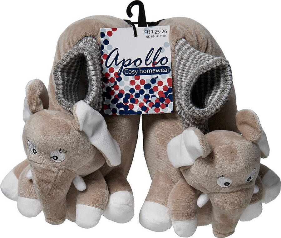 Apollo Dierensloffen Olifant Beige Kindersloffen pantoffels kinderen - Foto 3