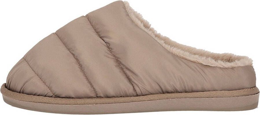 Apollo Instap Pantoffels Dames Gewatteerd Taupe Pantoffels dames