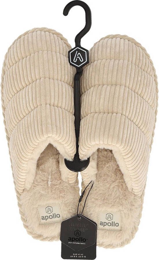 Apollo Instap Pantoffels Dames Ribstructuur Sand Pantoffels dames