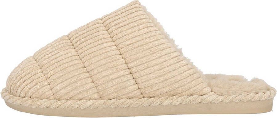 Apollo Instap Pantoffels Dames Ribstructuur Sand Pantoffels dames