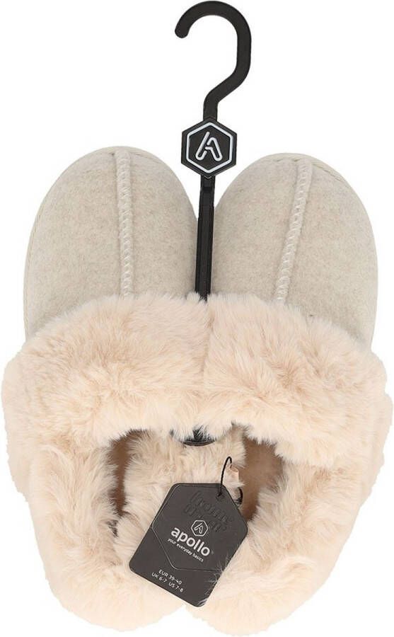 Apollo Instap sloffen dames Vilt Offwhite Dames pantoffels