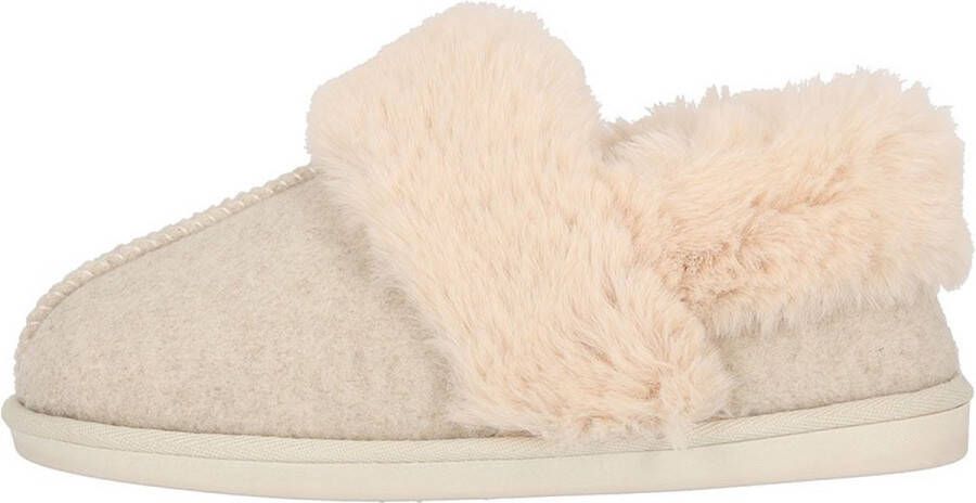 Apollo Instap sloffen dames Vilt Offwhite Dames pantoffels