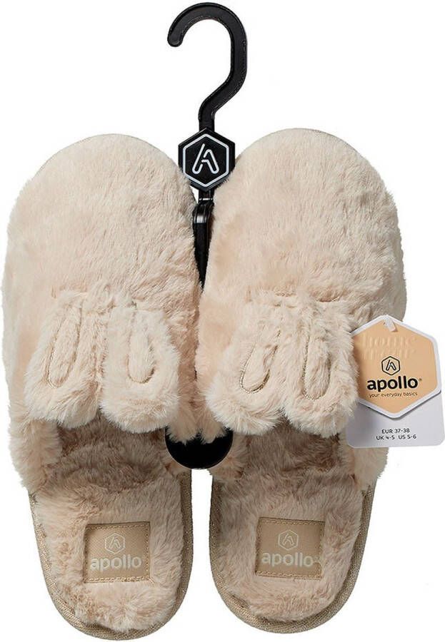 Apollo Pantoffels dames Beige Bunny Pantoffels dames Sloffen dames Pantoffels dames