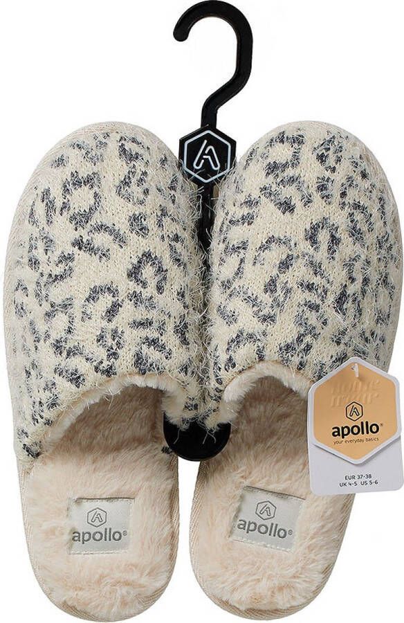 Apollo Pantoffels dames Beige Gebreide Pantoffels Sloffen dames Pantoffels dames