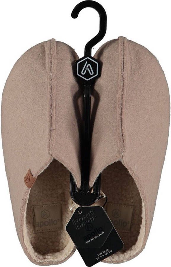 Apollo Pantoffels dames Vilt |Beige Stevige zool Sloffen Pantoffels dames Sloffen dames Pantoffels dames