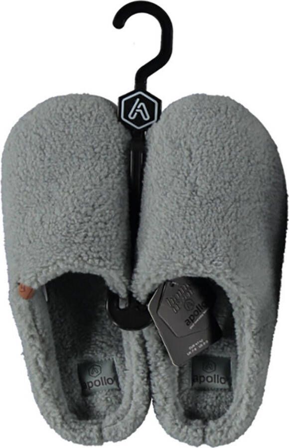 Apollo Pantoffels heren Grijs Teddy Wol Sloffen heren Pantoffels heren Sloffen heren