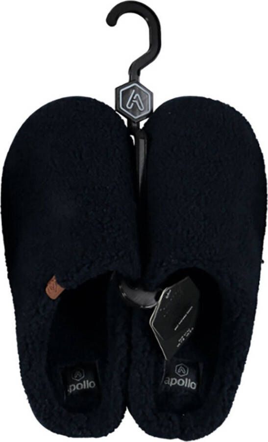 Apollo Pantoffels heren Navy Blauw Teddy Wol Sloffen heren Pantoffels heren