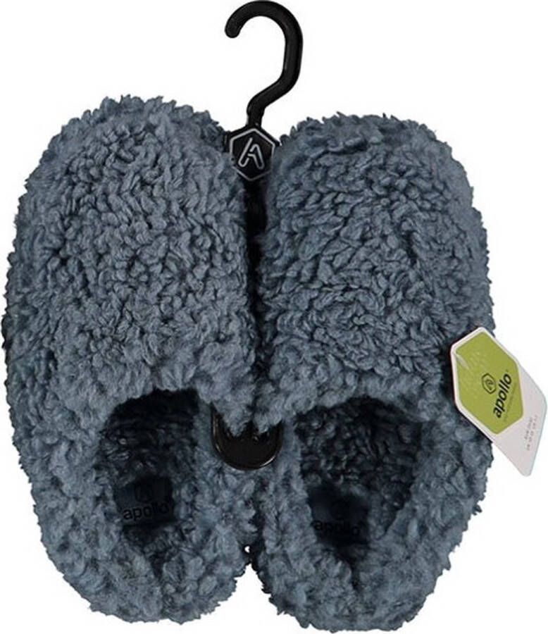 Apollo Pantoffels kinderen Teddy Blauw Pantoffels meisjes Pantoffels jongens