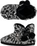 Apollo Pantoffels sloffen luipaard print dames grijs dieren sloffen hoog - Thumbnail 2