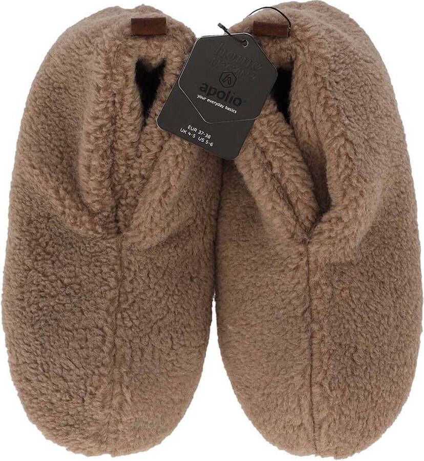 Apollo Sloffen dames Mules Beige Teddy Wol Pantoffels dames Sloffen dames Pantoffels dames