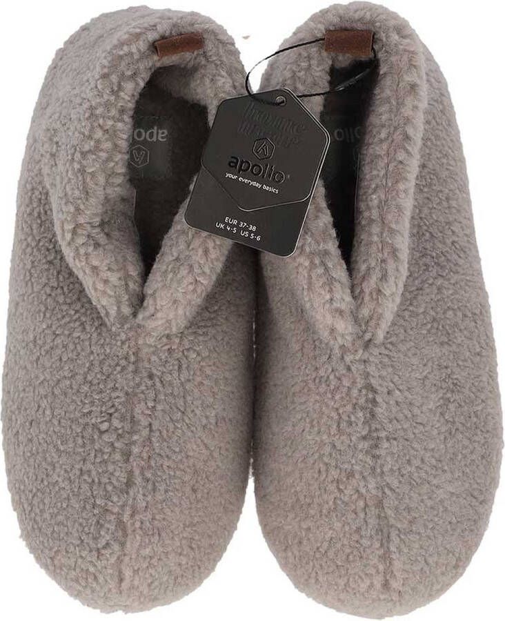 Apollo Sloffen dames Mules Grijs Teddy Wol Pantoffels dames Sloffen dames Pantoffels dames | Sloffen dames