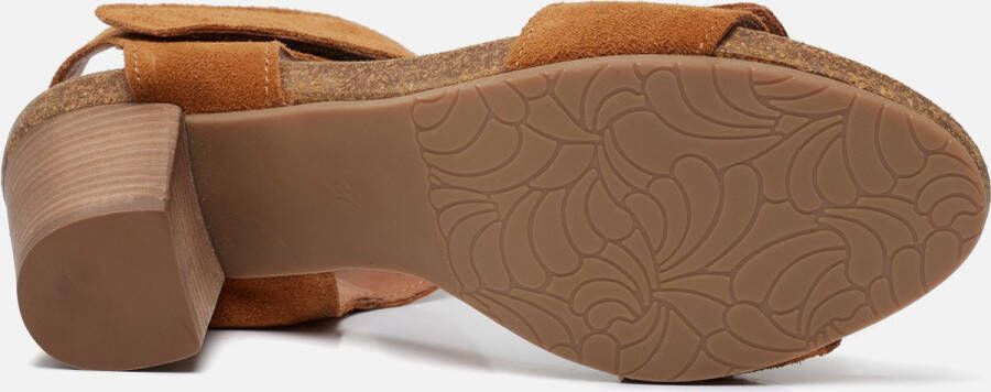 Aqa Sandalen met hak cognac Suede Dames