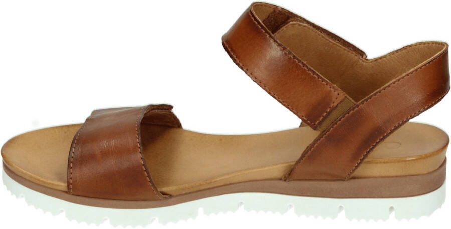 Aqa Shoes A8365 Volwassenen Platte sandalen Cognac