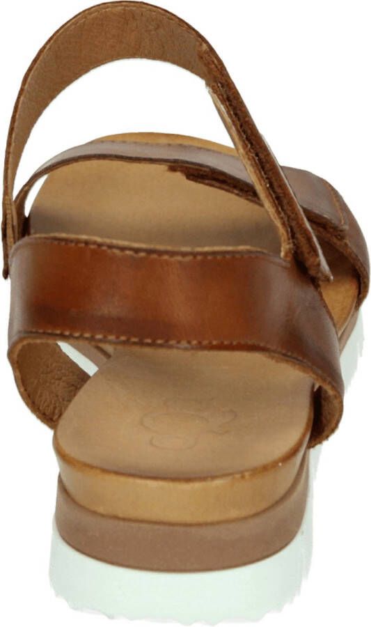 Aqa Shoes A8365 Volwassenen Platte sandalen Cognac