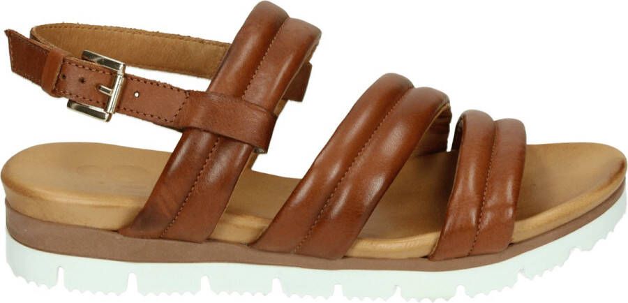 Aqa Shoes A8366 Volwassenen Platte sandalen Cognac
