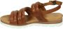 AQA Shoes A8366 Volwassenen Platte sandalenDames Sandalen Cognac - Thumbnail 6