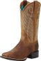 Ariat Round Up Western Boots Rijlaarzen B Powder Brown Square Toe - Thumbnail 5
