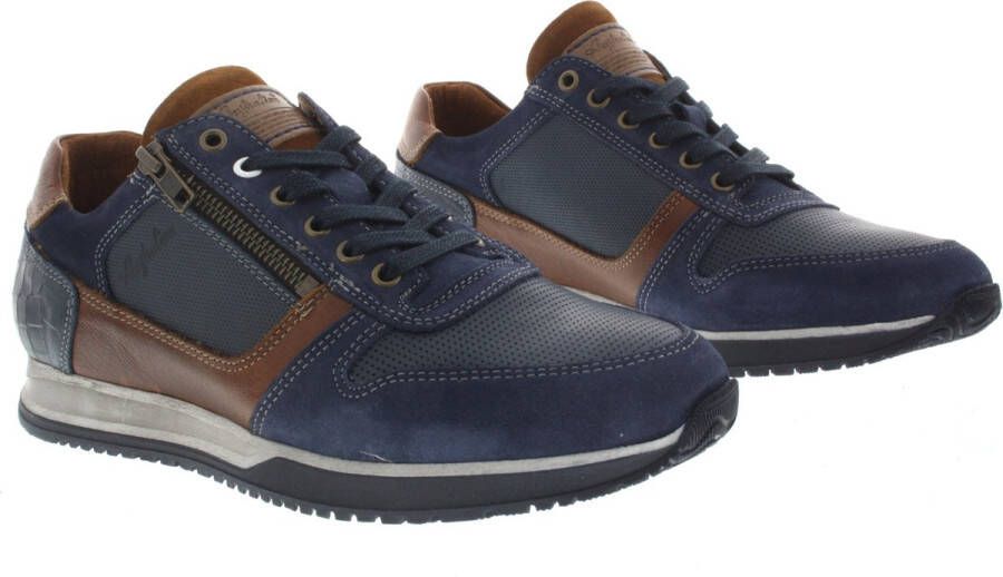 Australian Footwear Heren Sneakers Australian Browning Ocean Blue Cognac Blauw