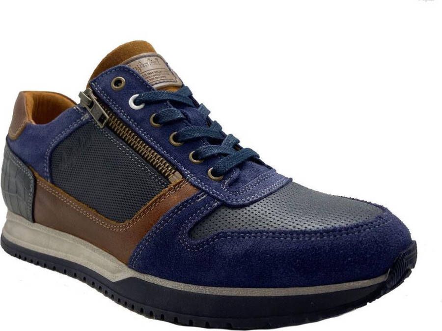 Australian Footwear Heren Sneakers Australian Browning Ocean Blue Cognac Blauw