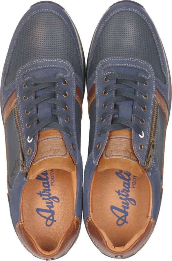 Australian Footwear Heren Sneakers Australian Browning Ocean Blue Cognac Blauw